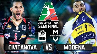 Civitanova vs Modena 2018 Coppa Italia Semi Final  Volleyball Highlights [upl. by Girardo]