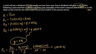 How to compute a stock price for 2 stage dividend growth [upl. by Scever]