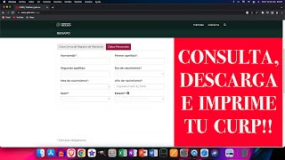 CONSULTA DESCARGA E IMPRIME TU CURP 2023 [upl. by Anahsal]