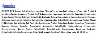 Assume that all products containing quotBromidequot or an ingredient ending in olquot are toxic [upl. by Agnella325]