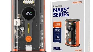 RECCI RPBP35 Mars Series 10000mAh 225W Fast Charging Power Bank FUTURE SHOP BD [upl. by Waligore]