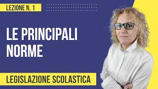 Legislazione scolastica le principali norme [upl. by Adnomal]