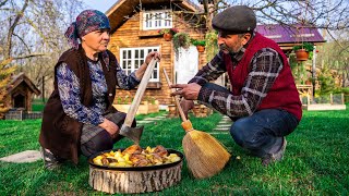 Cooking Rustic Goose with Potatoes Outdoor Cooking [upl. by Aceber]