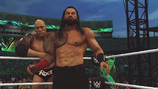 Cody Rhodes and Seth Rollins vs The Rock and Roman Reigns Wrestlemania 40 recreation pt 1 [upl. by Auqinimod]