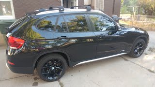 Rens Rides Blacked out 2014 BMW X1 Quick walk around  review on a murdered out beamer Heated st [upl. by Eedya]