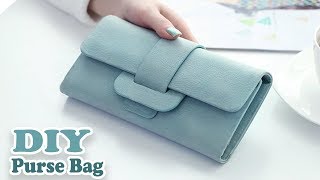 DIY CUTE PURSE BAG PU LATHER NO SEW  Woman Wallet Bag Tutorial Out Of Old Bag [upl. by Montague339]