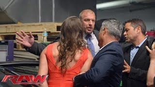 Stephanie McMahon is escorted out of the arena Raw July 21 2014 [upl. by Barde678]