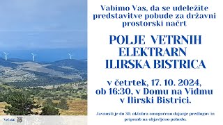 Pobuda za prostorski načrt Veterne elektrarne Ilirska Bistrica okt 2024 [upl. by Ellah]