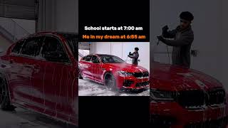 My school starts at 700 am Me in my dream at 600 am bmw car shorts viral [upl. by Limak630]