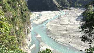 a serene river runs through beautiful Taroko Gorge National Park in Taiwan [upl. by Tsnre]