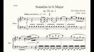 Sonatina in G Major op 20 no 1 First Movement  Jan Ladislav Dussek  Piano Repertoire 6 [upl. by Kimura]