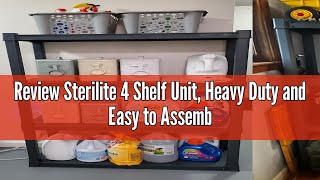 Review Sterilite 4 Shelf Unit Heavy Duty and Easy to Assemble Plastic Storage Unit Organize Bins i [upl. by Inacana775]