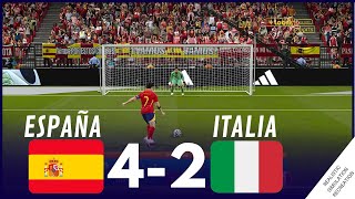 ESPAÑA 42 ITALIA ⚽ PENALTIES 🏆 EUROCOPA 2024 Simulación de videojuego [upl. by Ayifa]