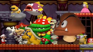 New Super Mario Bros DS  All Bosses [upl. by Anilek]