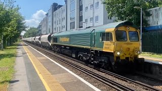 Mega Tones  Funny Jump Freightliner 66616 passes Maidstone Barracks working 6O98 • 25624 [upl. by Ahseekan746]