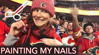 Painting My Nails at a Hockey Game eh 🇨🇦 [upl. by Henden13]