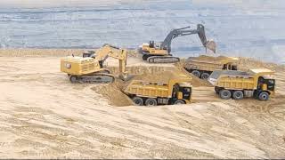 time lapse CAT 395 and Volvo EC750DL with Sany SKT90S [upl. by Nosraep]