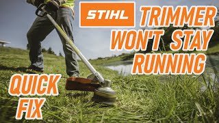 Stihl Trimmer Won’t Stay Running not Idling Quick Fix Stihl Enginerepair [upl. by Octavia]