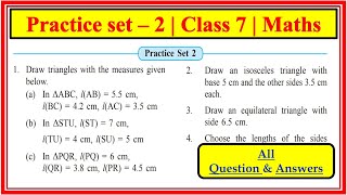 Practice set 2 class 7th maths  Geometrical construction Maharashtra board  Chapter 1 [upl. by Volkan]