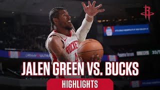 Jalen Green 21 points vs Milwaukee Bucks l Houston Rockets [upl. by Anchie]