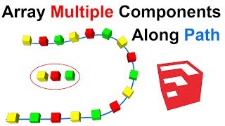 Array Multiple Components Along Path in SketchUp [upl. by Hanoj]