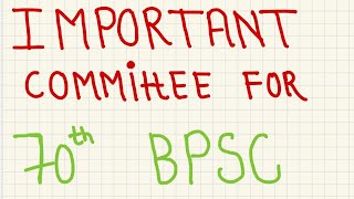 Important Committees And Commission For Bpsc Bharat ki pramukh samitiya [upl. by Burne929]