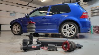 Air suspension install  hidden trunk setup for my VW R32 mk4 [upl. by Geoff]