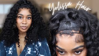 NEW PRE STYLED WIG GLUELESS INSTALL  PRE BLEACHED  PRE PLUCKED  PRE BRAIDED  YOLISSA HAIR [upl. by Ayokahs]