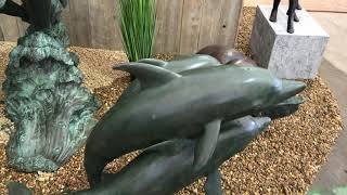 FO 10 Bronze Sculpture Fountain Dolphins Playing 94x99cm [upl. by Andrej]