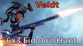 Veldt 6x3 Warframe 18 Eidolons in 1 Night Cycle Unairu Wisp DPS Volt POV [upl. by Ailugram]