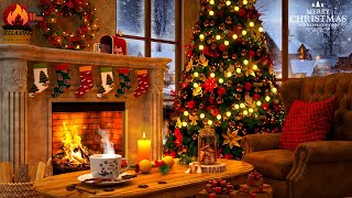 Beautiful Christmas Ambience 🎅🎄 Christmas Fireplace with Instrumental Christmas Music [upl. by Eedak579]