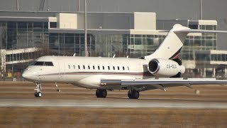 NetJets Europe Bombardier Global 6000 CSGLG arrival at Munich Airport [upl. by Kathie]