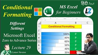 29 How to Apply Conditional Formatting  Microsoft Excel Free Course excel teacher education [upl. by Aneed]