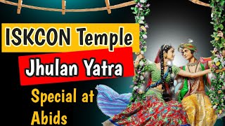 Special Travel Vlog to ISKCON Temple at Abids Hyderabad jhulanyatra Special [upl. by Oidgime989]