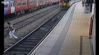 Near misses caught on film as rail campaign launched [upl. by Jordison]