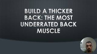 Build a THICKER BACK The MOST UNDERRATED Back Muscle [upl. by Kaufman]