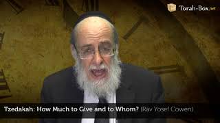 Tzedakah How Much to Give and to Whom Rav Yosef COWEN [upl. by Eniak]