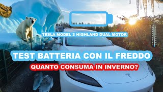 Durata Batteria Tesla a Temperature Vicine allo Zero  Test su 300 km in Percorso Misto [upl. by Sirrah191]