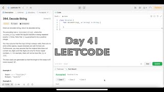 Day 41 LeetCode Problem 394 Decode String  Swift [upl. by Aihsakal]