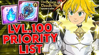 WHO TO LEVEL UP TO 100 FIRST PRIORITYRECOMMENDATION TIER LIST  Seven Deadly Sins Grand Cross [upl. by Adaynek]