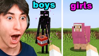 Boys VS Girls Portrayed by Minecraft [upl. by Silvano]