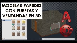 Modelar casas en 3D a Partir de planos 2D  Paredes y Ventanas en AutoCAD [upl. by Ynaffad]