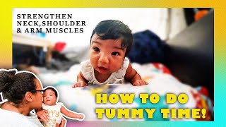 Adorable Tummy Time Moments Cute parenting videos babymilestones [upl. by Ecargyram]