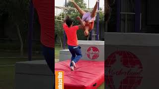 Trust level hard action acrobatics gymnast viralshorts flip backflip couplegoals flip [upl. by Annoek]