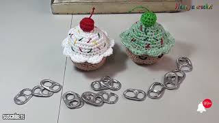 CUPCAKES TEJIDOS EN ANILLAS DE LATAS [upl. by Jews]