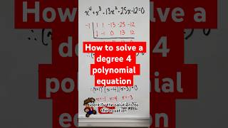 A quick guide for how to solve a polynomial equation degree 4 example shorts [upl. by Bendick869]