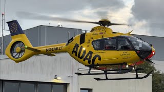 ADAC Luftrettung  Landung Christoph 18  Airbus H135  DHXCC  Main Klinikum Ochsenfurt [upl. by Arahk]