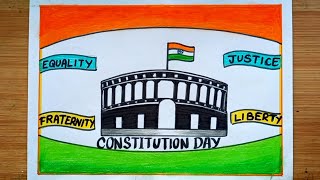 National Constitution Day DrawingSamvidhan Diwas DrawingNational Law Day Poster Drawing Easy [upl. by Leiuqeze]