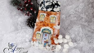 Decoupage Tutorial  Christmas Roof Tile  DIY Tutorial [upl. by Livvyy]