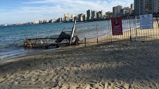 Famagusta  Varosha Beach  Plaża Warosia  Cypr Północny  Northern Cyprus  Βαρώσια  Kapalı Maraş [upl. by Keyek]